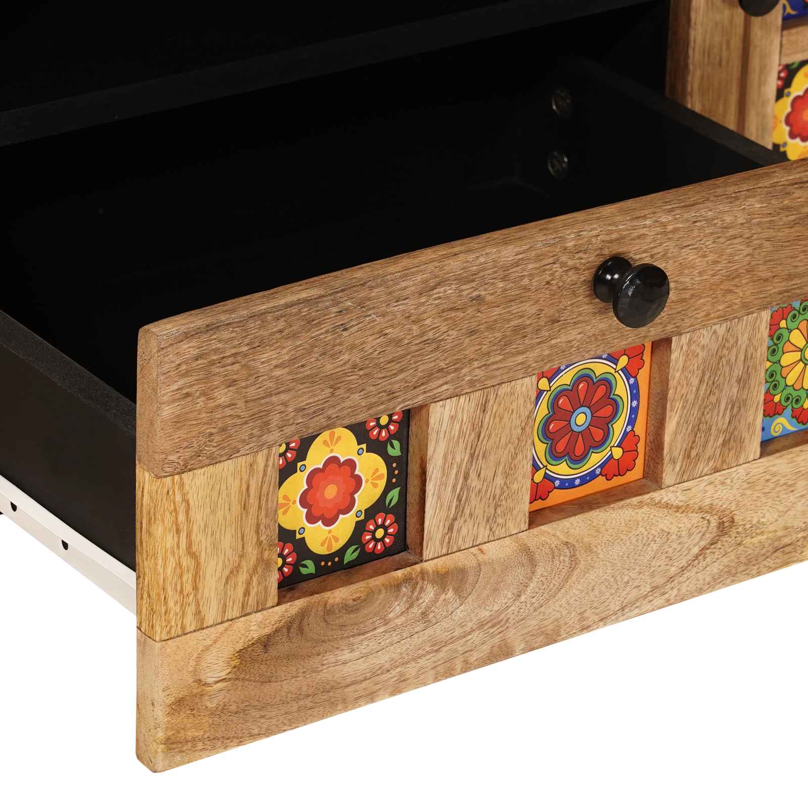 TV-kaappi Luonnollinen 105 x 33,5 x 46 cm Kiinteä mango puu - Image 7