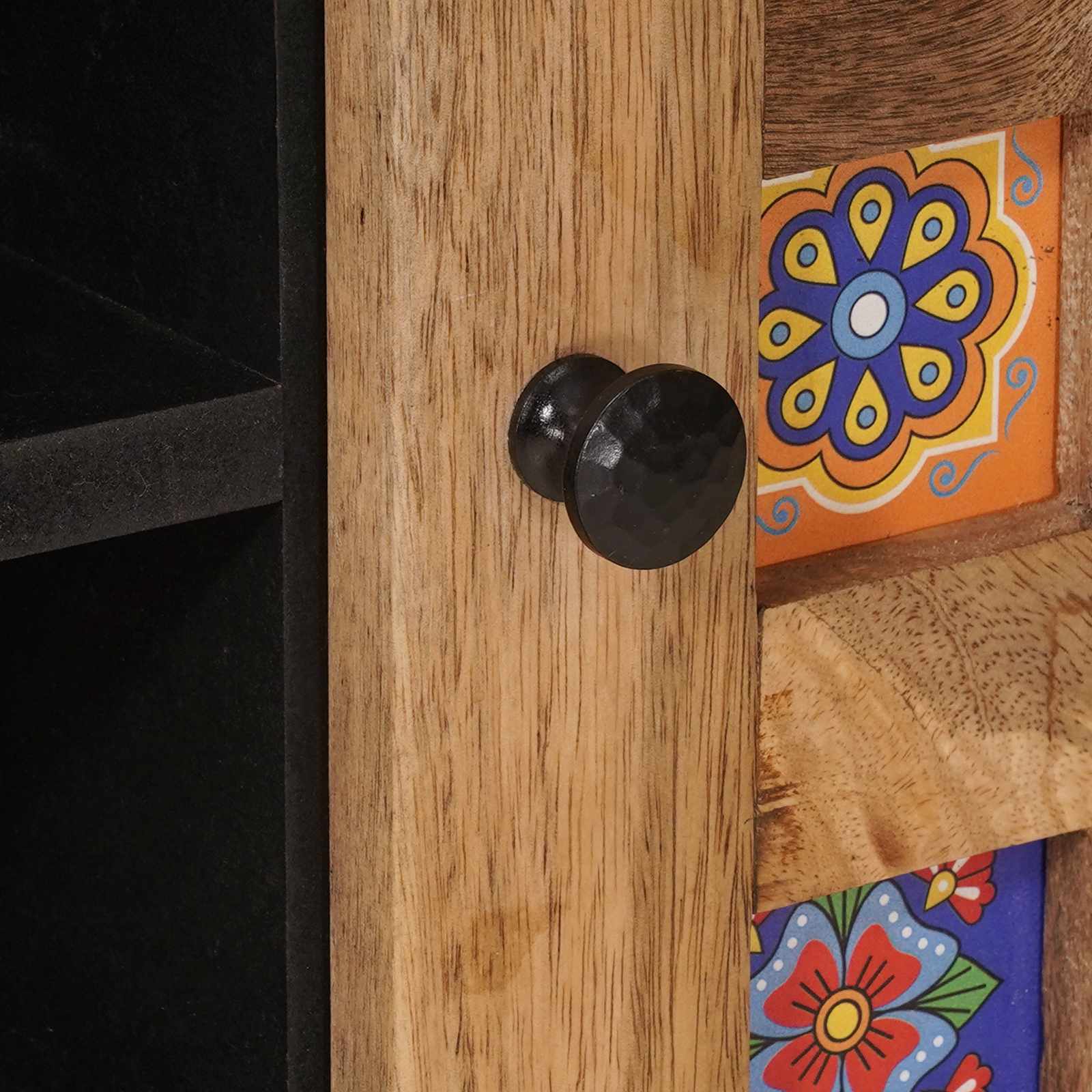 TV-kaappi Luonnollinen 80 x 31,5 x 46 cm Kiinteä mango puu - Image 7