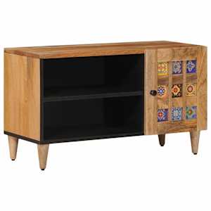 TV omarica z vrati Naravna 80 x 31,5 x 46 cm Masiven les manga