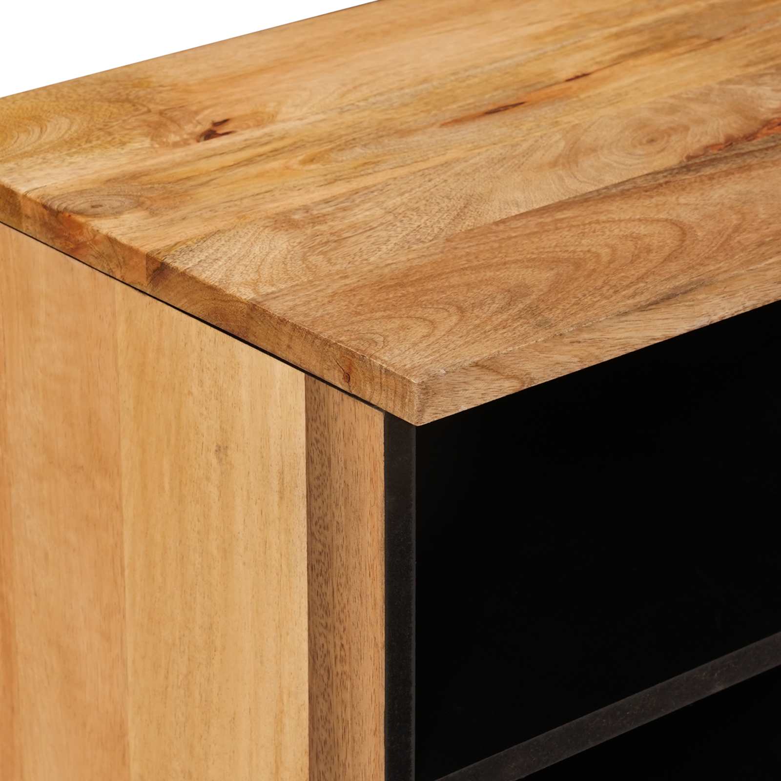 TV-kaappi Luonnollinen 80 x 33,5 x 46 cm Kiinteä mango puu - Image 6
