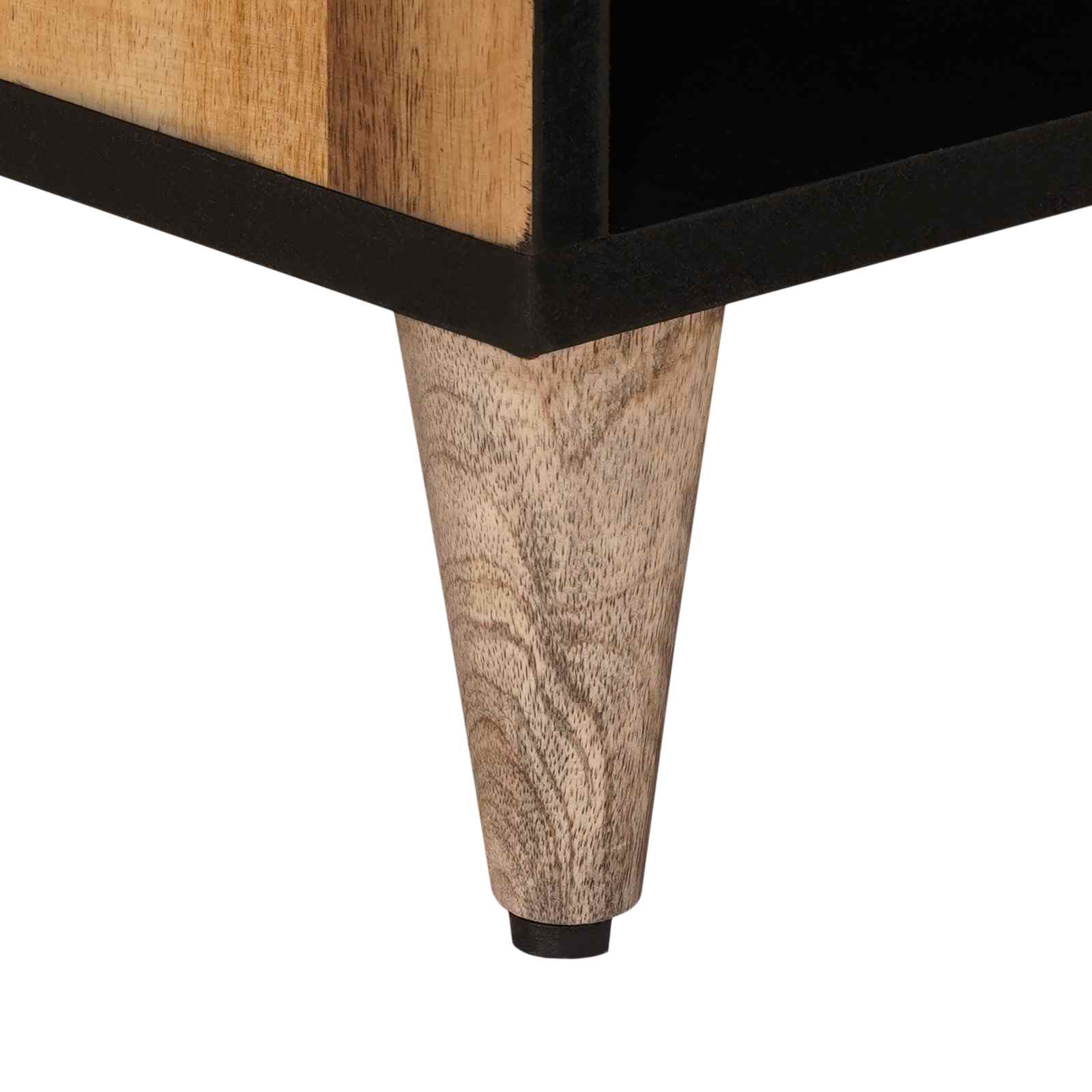 TV-kaappi Luonnollinen 80 x 33,5 x 46 cm Kiinteä mango puu - Image 8