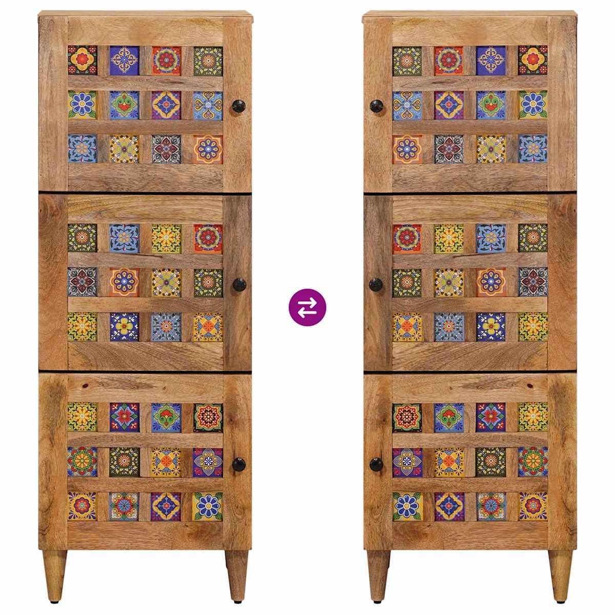 Highboard 40 x 33 x 110 cm Massivt mangotræ - Billede 10