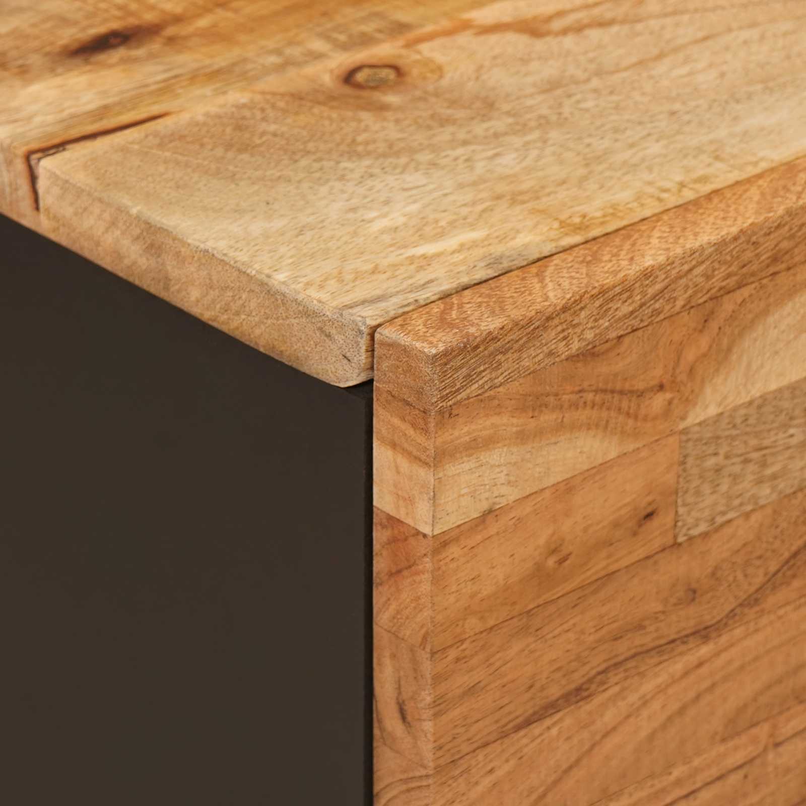 Yöpöytäkaappi Ruskea 40 x 33,5 x 46 cm Kiinteä mango puu - Image 6