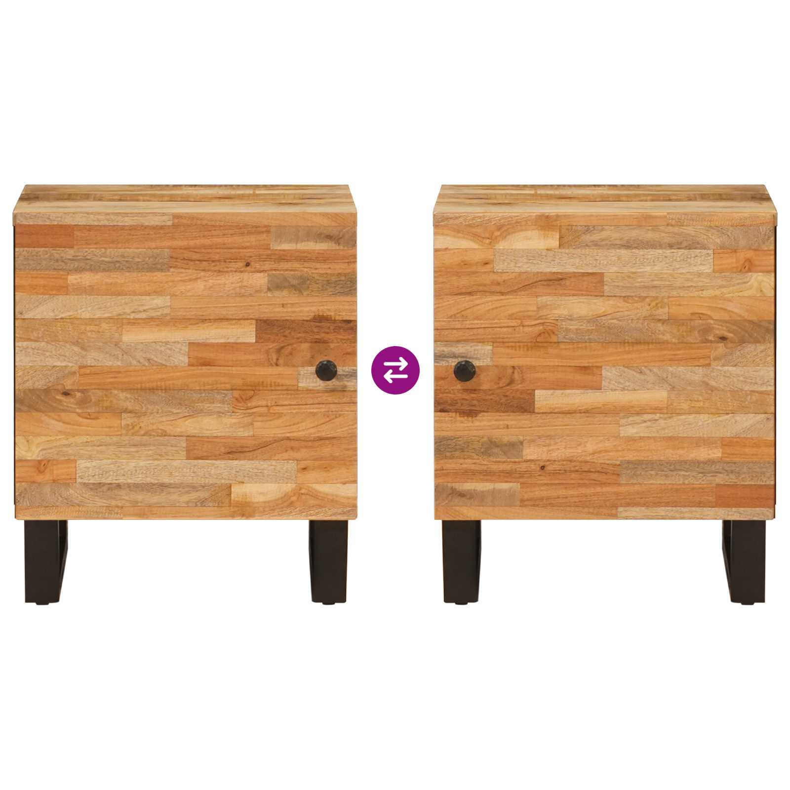 Yöpöytäkaappi Ruskea 40 x 33,5 x 46 cm Kiinteä mango puu - Image 10