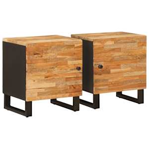Noční skříňka 2 pcs Hnědá 40 x 33 x 46 cm Masivní mangové dřevo
