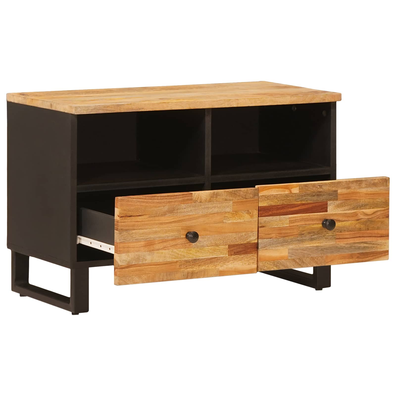 TV-kast met opslag Bruin 70 x 33,5 x 46 cm Massief Mango Hout image 2