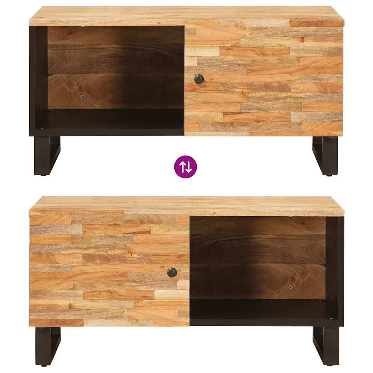 Sofabord Brun 80 x 50 x 40 cm Massivt mangotræ - Billede 10