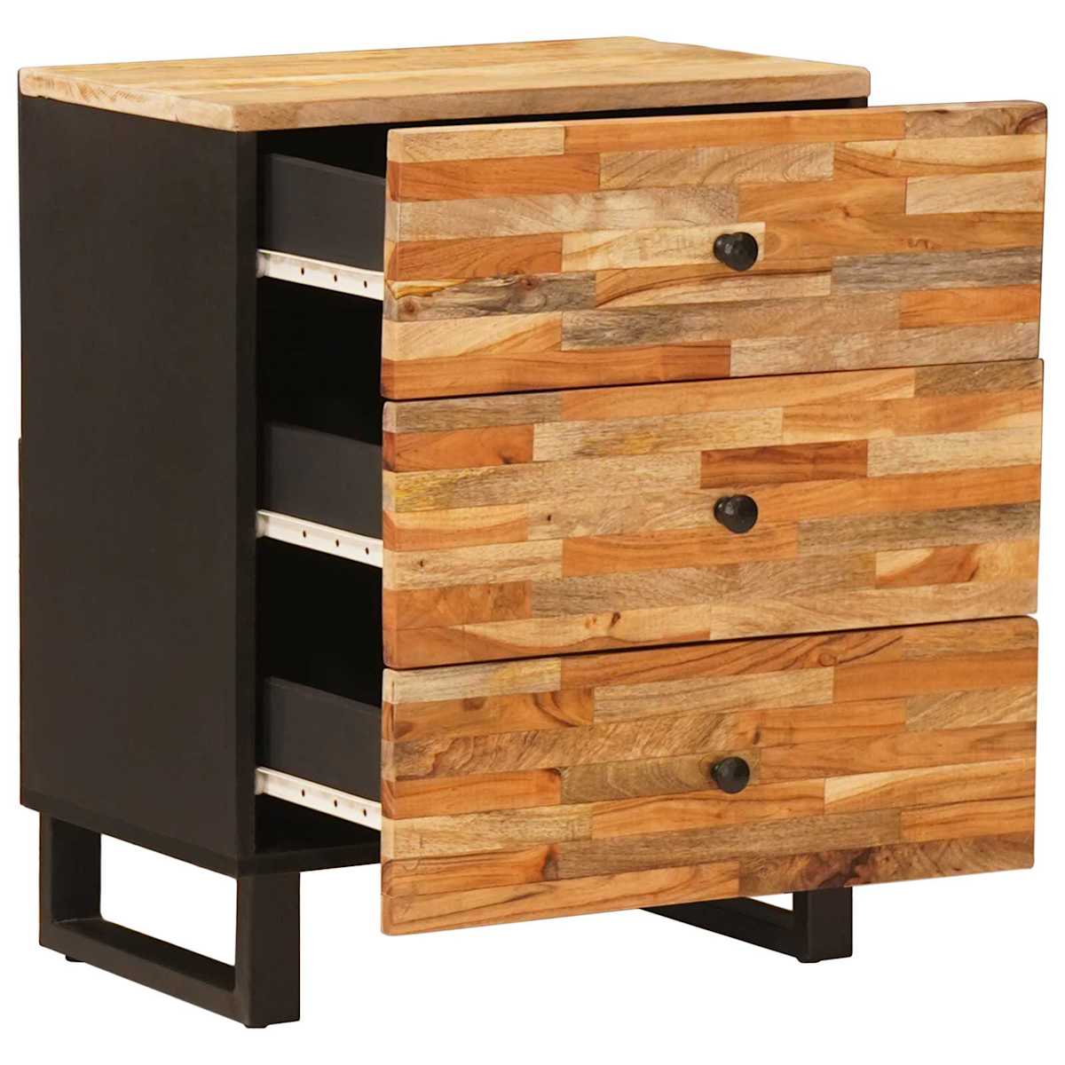 Sengekabinett med skuffe Brun 50 x 33 x 62 cm Massivt mangotræ - Billede 2