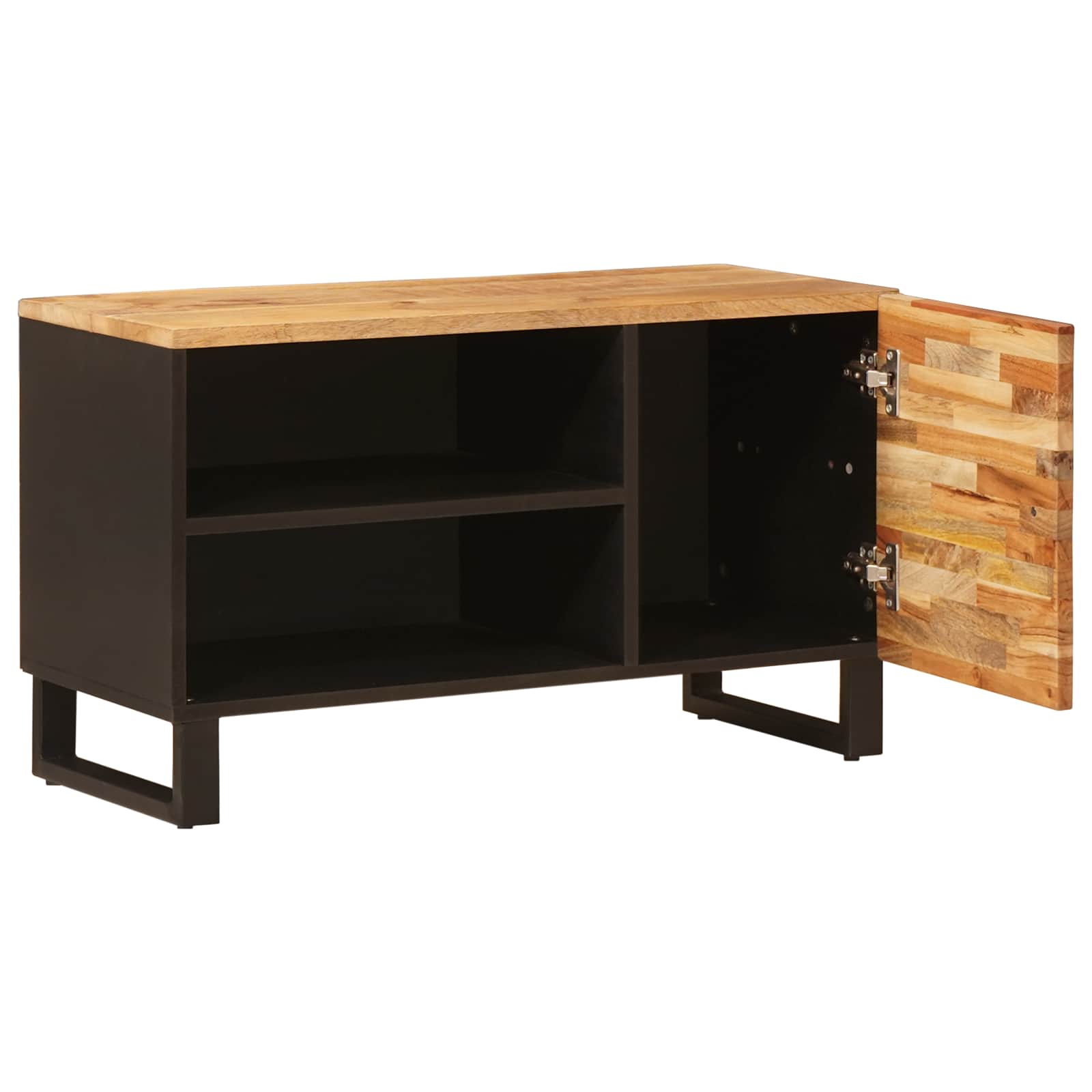 TV-kast met plank Bruin 80 x 31,5 x 46 cm Massief Mango Hout image 2