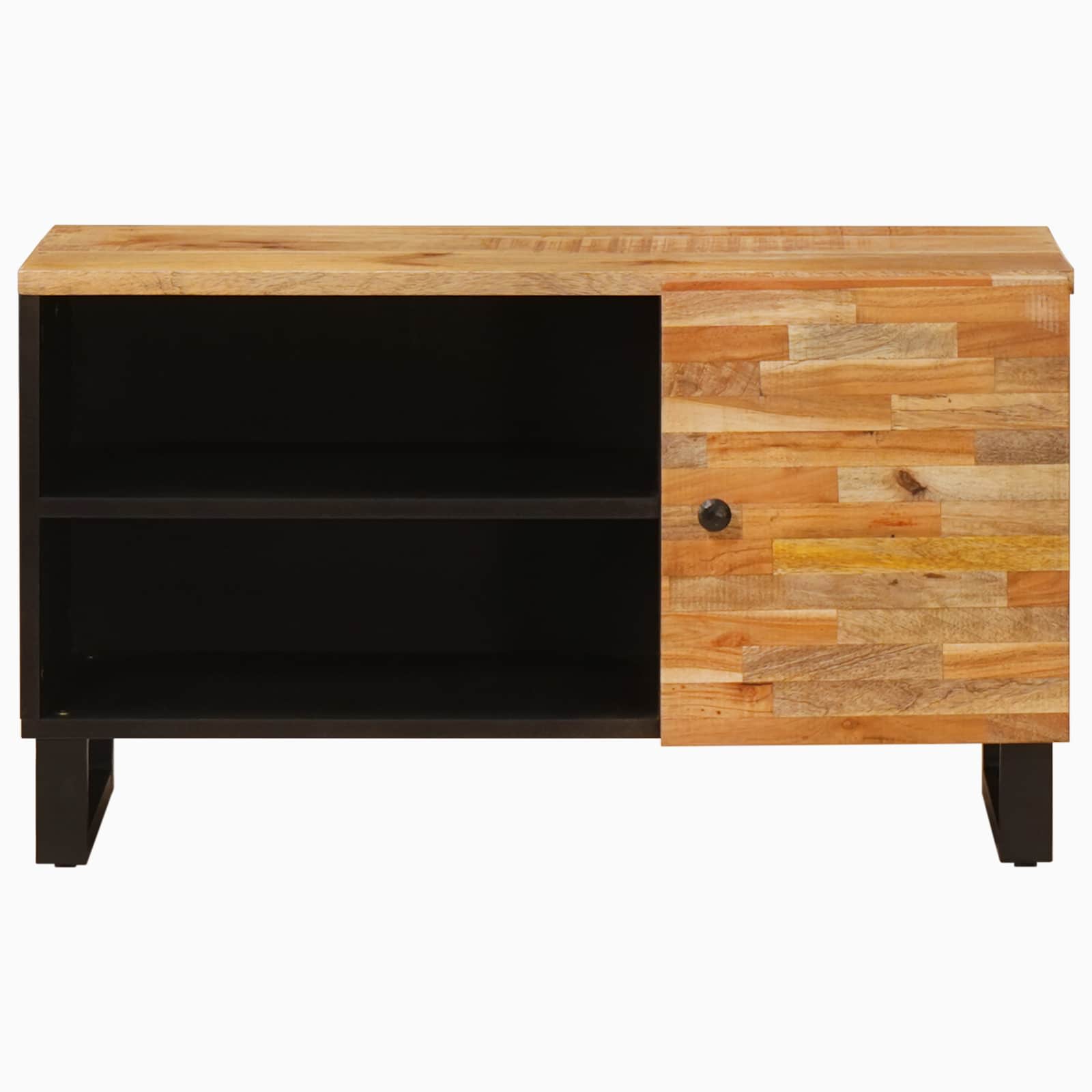 TV-kast met plank Bruin 80 x 31,5 x 46 cm Massief Mango Hout image 3