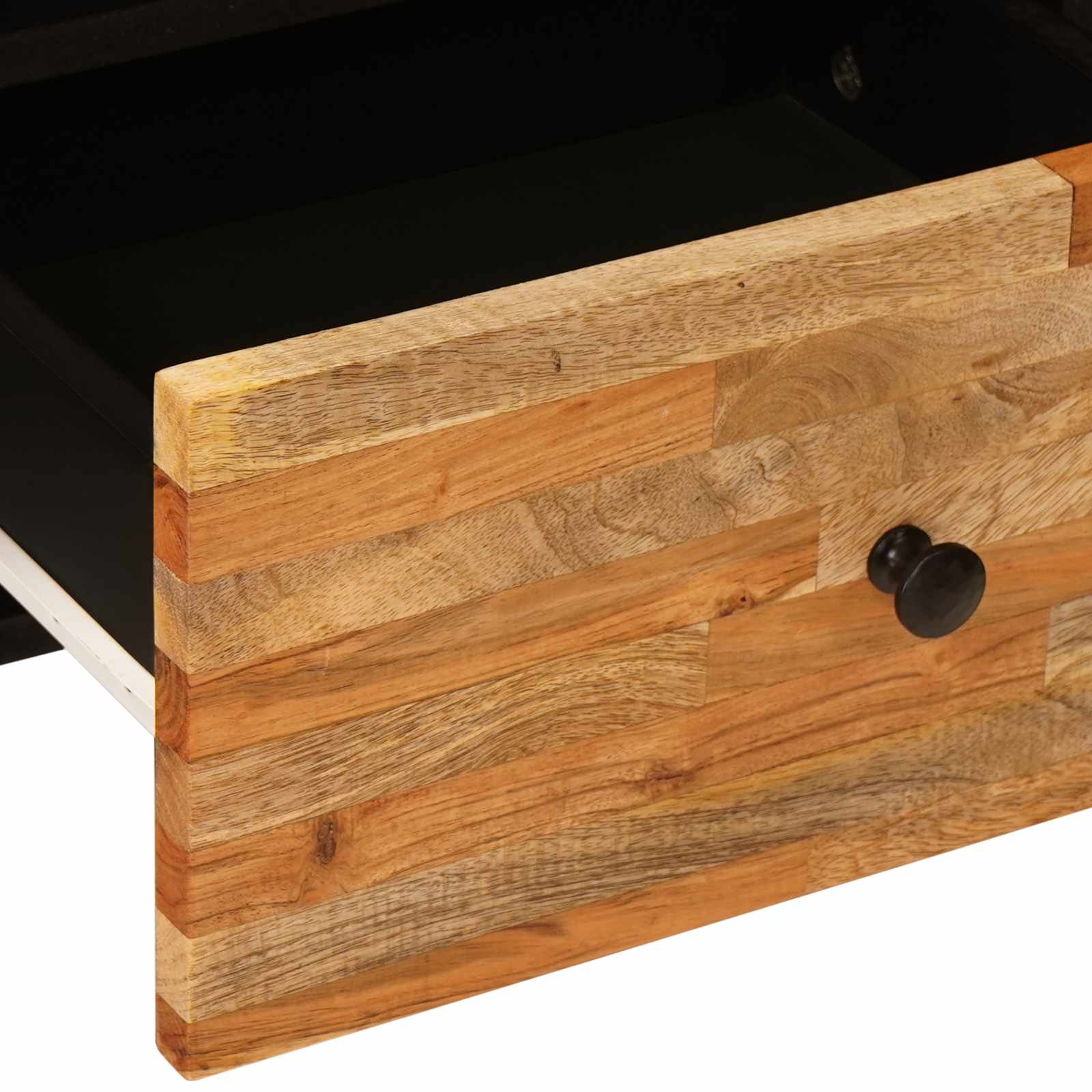 TV-kast met lade Bruin 100 x 33,5 x 46 cm Massief Mango Hout image 7