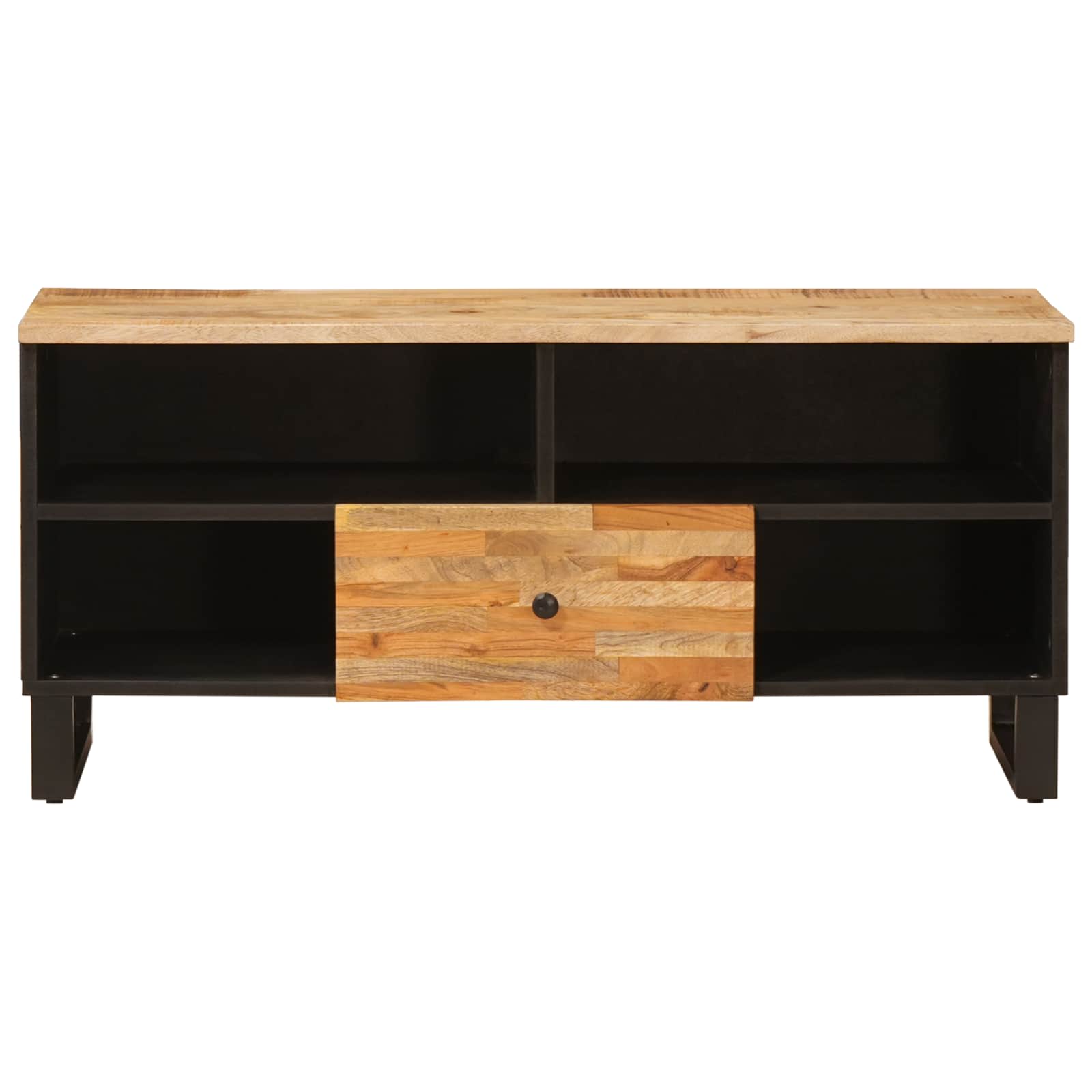 TV-kast met lade Bruin 100 x 33,5 x 46 cm Massief Mango Hout image 3