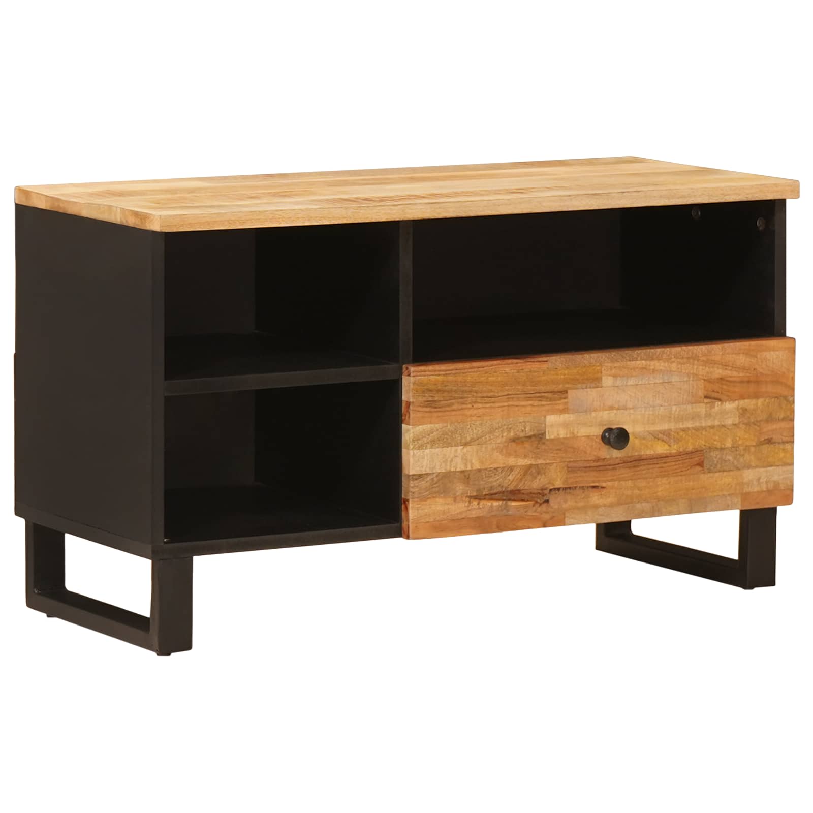 TV-kast met lade Bruin 80 x 33,5 x 46 cm Massief Mango Hout image 1
