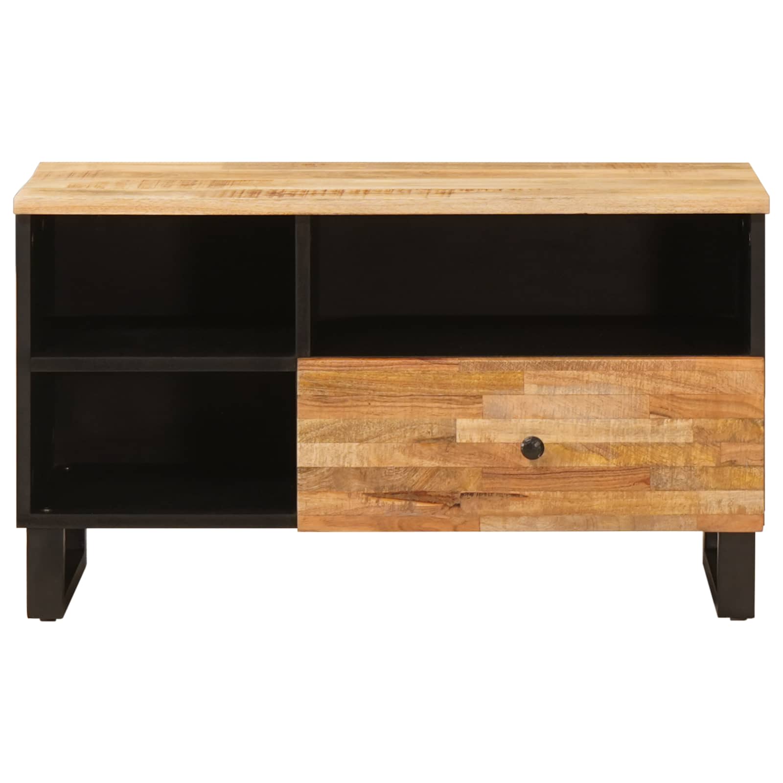 TV-kast met lade Bruin 80 x 33,5 x 46 cm Massief Mango Hout image 3