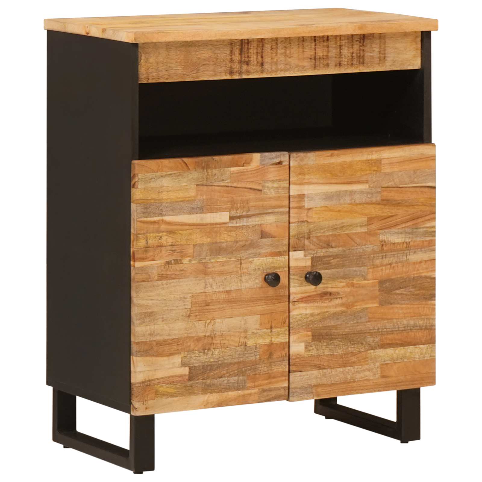 vidaXL Seitenschrank mit Tür Braun 60 x 33,5 x 75 cm Massivholz Mango