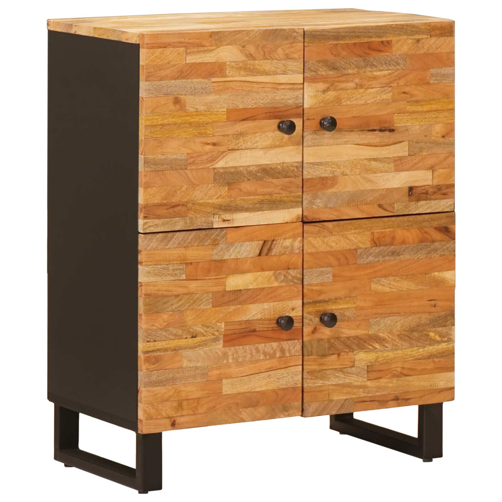 vidaXL Seitenschrank mit Tür Braun 60 x 33,5 x 75 cm Massivholz Mango