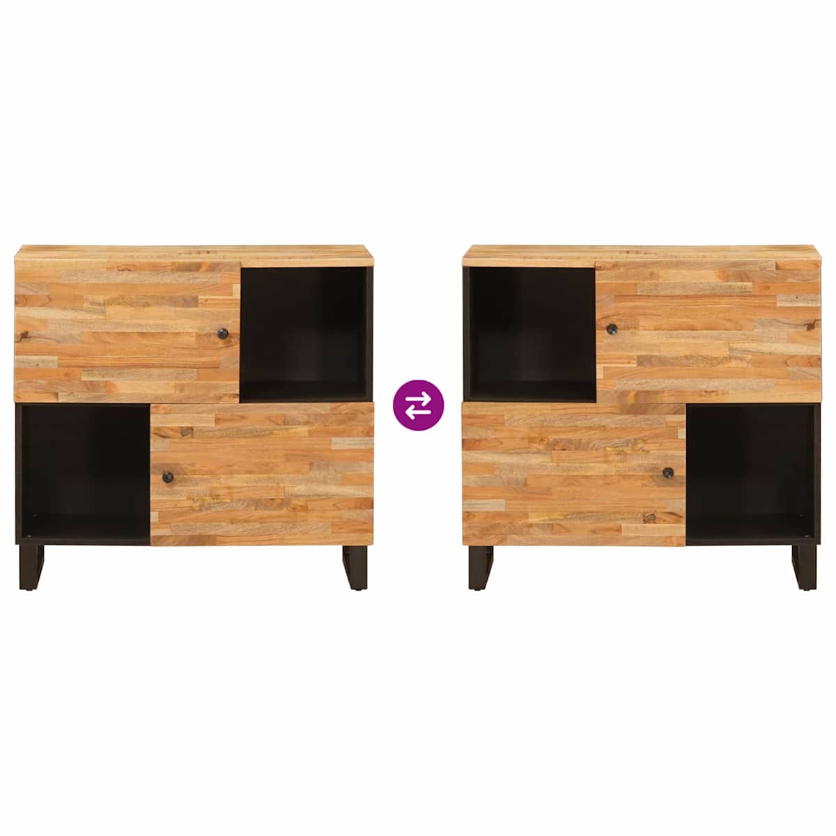 Sideskab Brun 80 x 33 x 75 cm Massivt mangotræ - Billede 10
