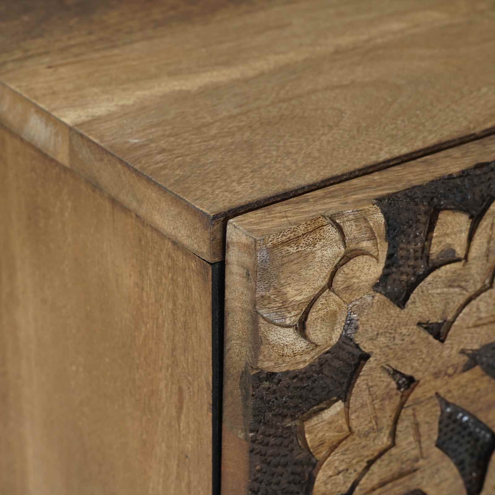 Nachtkastje Bruin 40 x 33,5 x 46 cm Massief Mango Hout image 6