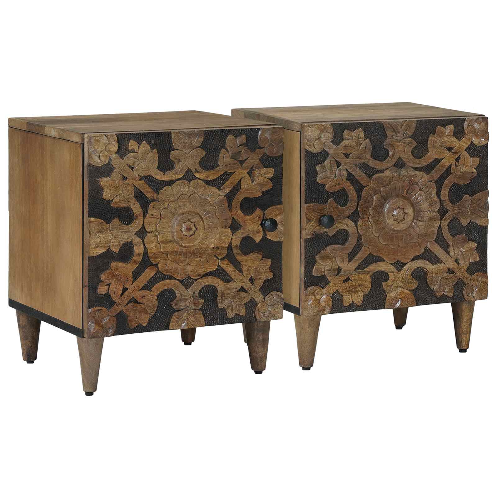 Nachtkastje 2 pcs Bruin 40 x 33,5 x 46 cm Massief Mango Hout image 1