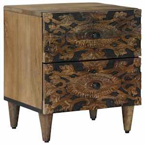 Nočna omarica Rjava 40 x 33,5 x 46 cm Masiven les manga