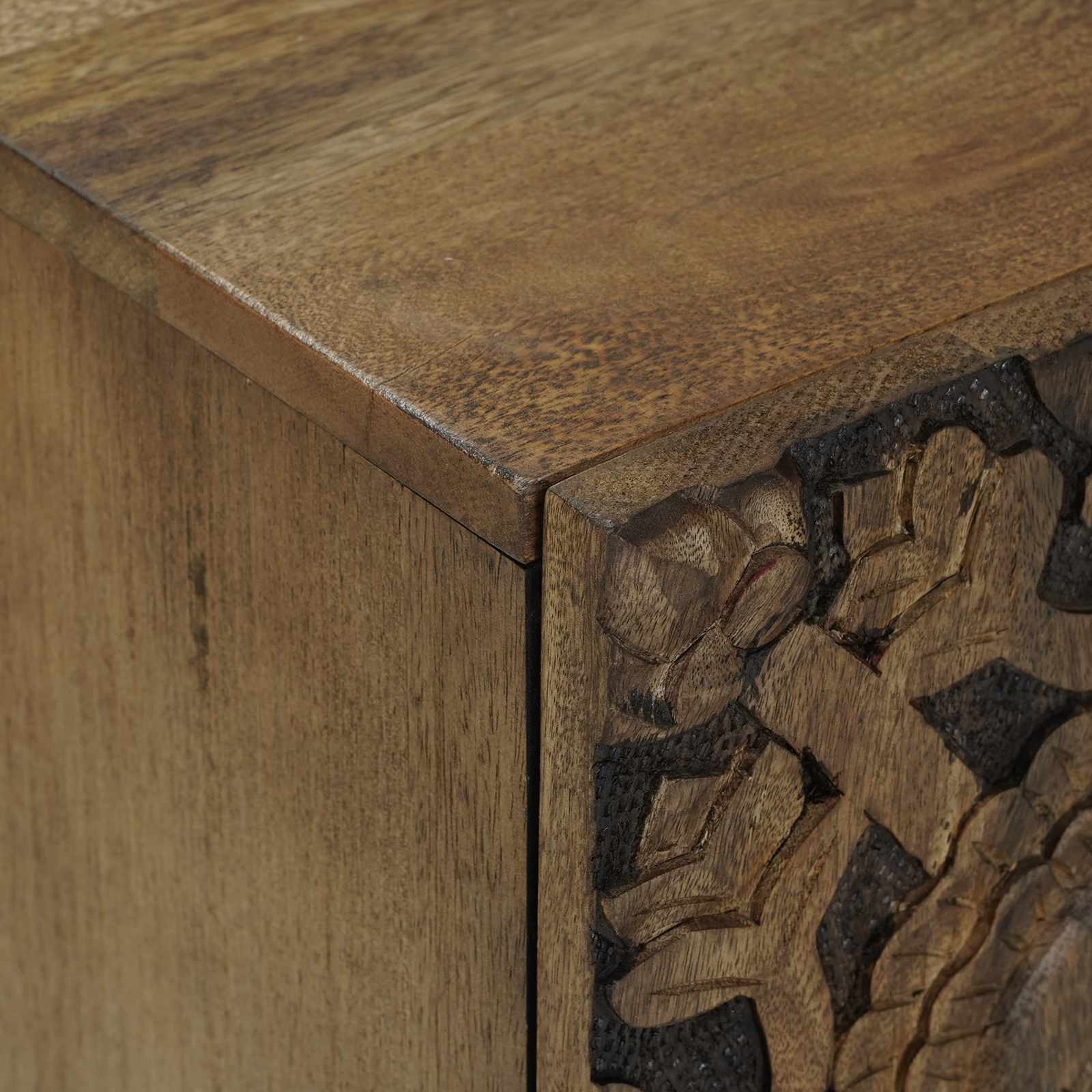 TV-kast met opslag Bruin 105 x 33,5 x 46 cm Massief Mango Hout image 6