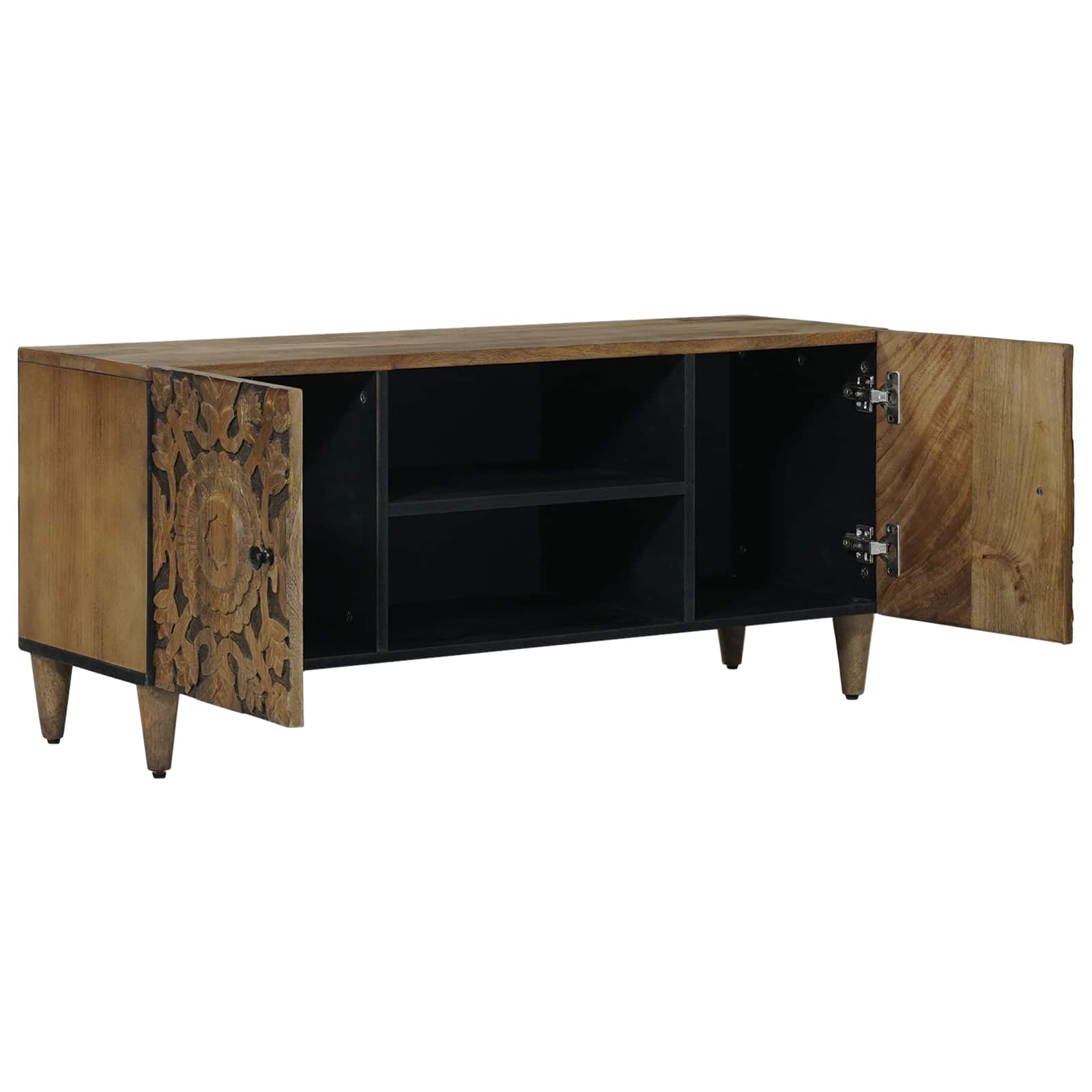 TV-kast met opslag Bruin 105 x 33,5 x 46 cm Massief Mango Hout image 2