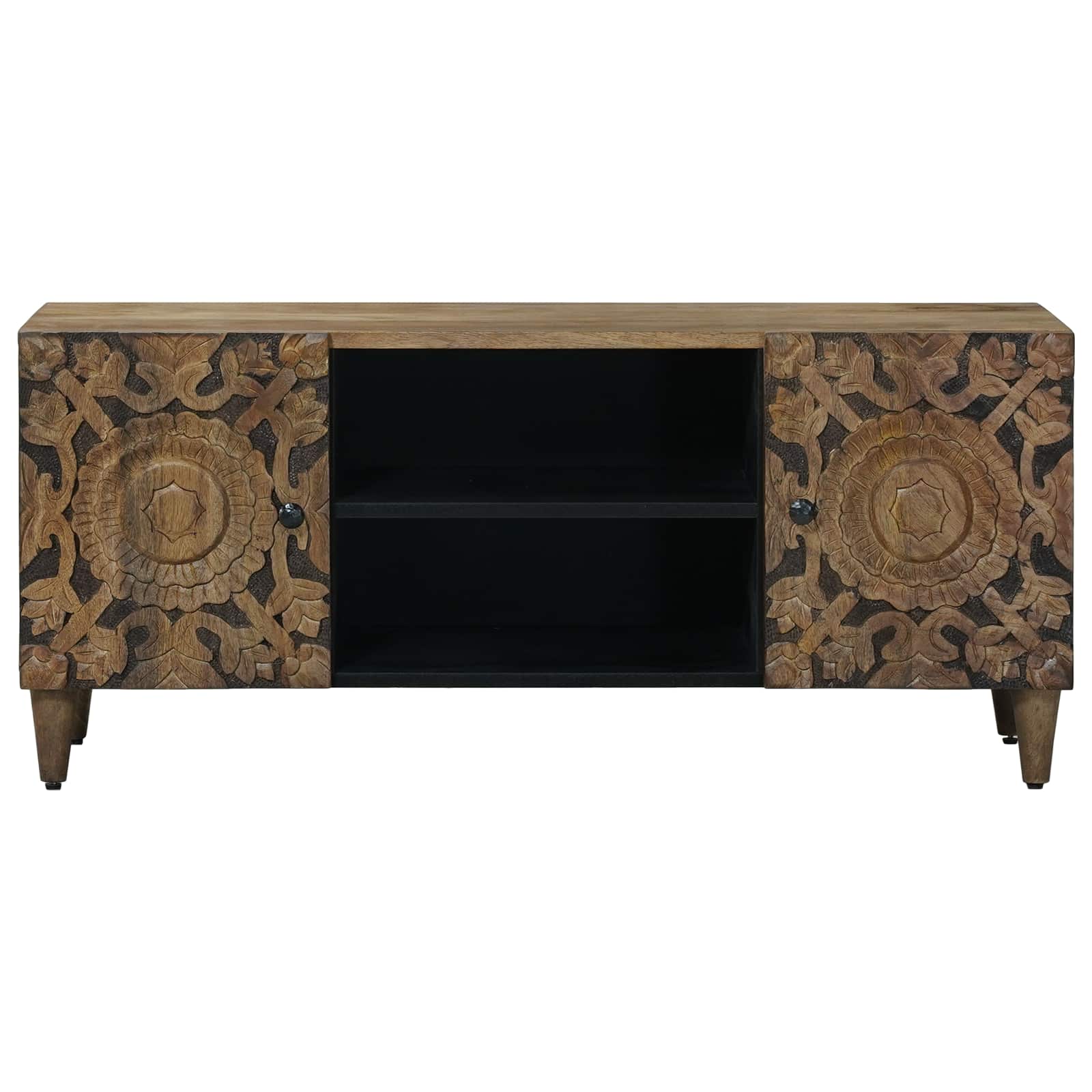 TV-kast met opslag Bruin 105 x 33,5 x 46 cm Massief Mango Hout image 3