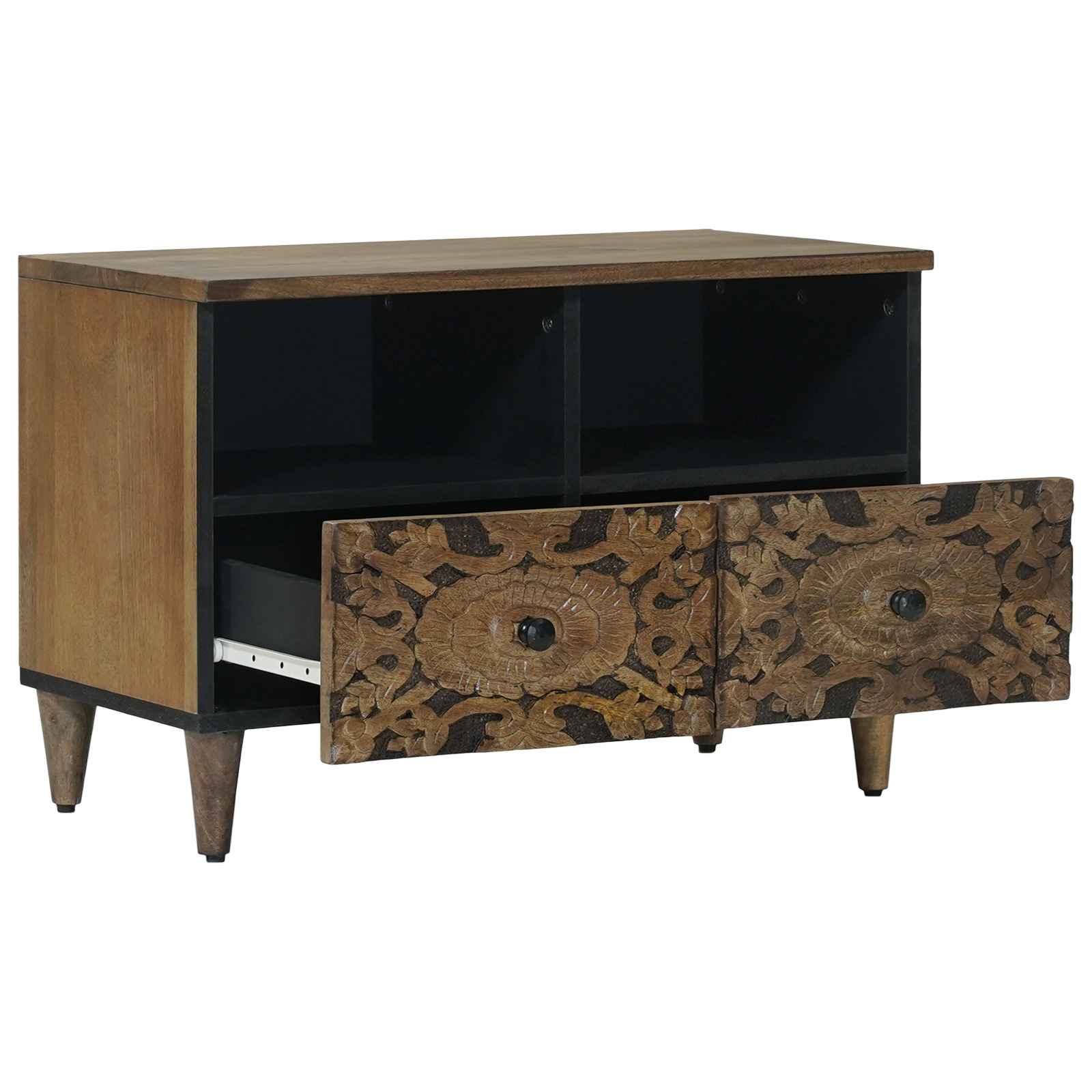 TV-kast met opslag Bruin 70 x 33,5 x 46 cm Massief Mango Hout image 2
