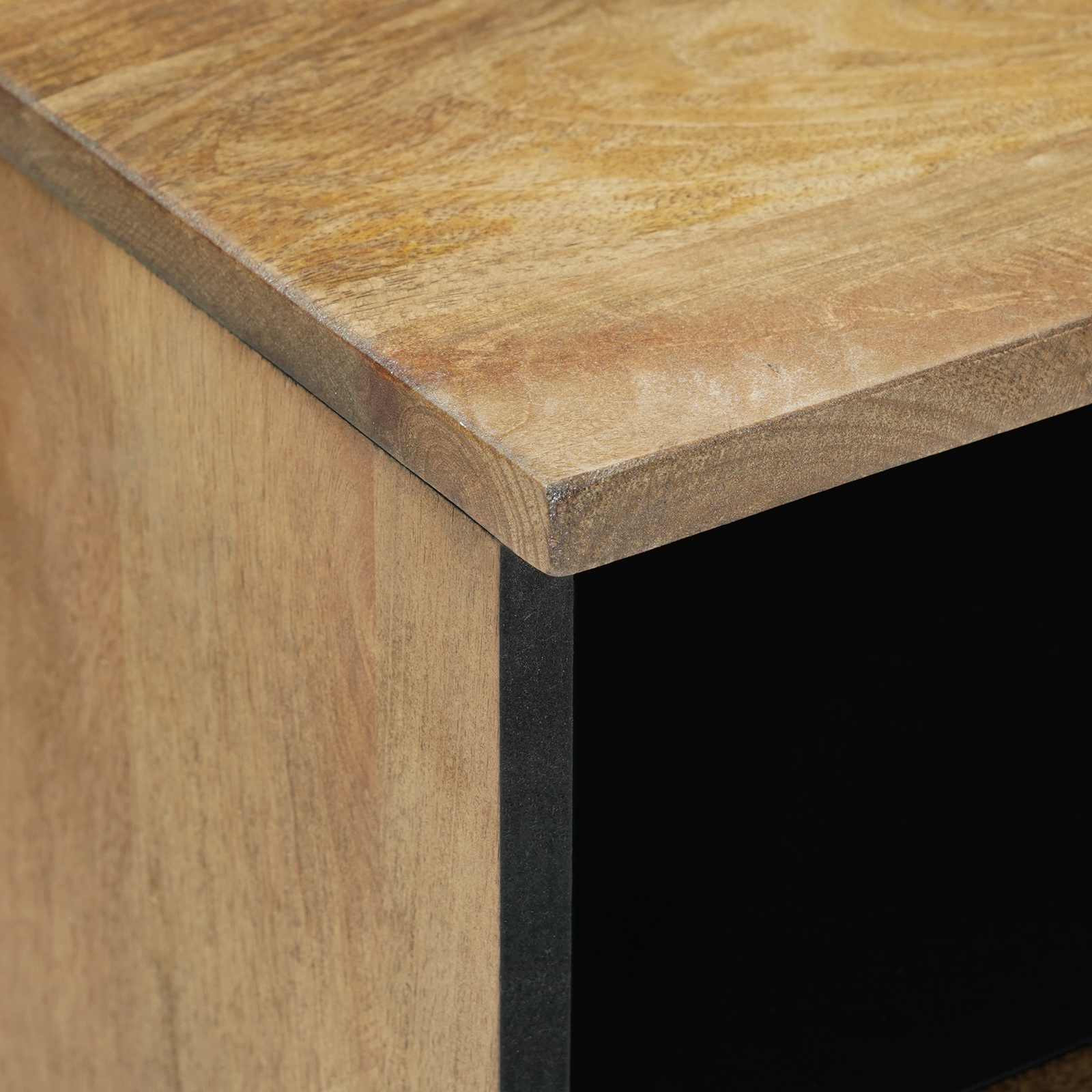 Bed kast met lade Bruin 40 x 33 x 46 cm Massief Mango Hout image 6