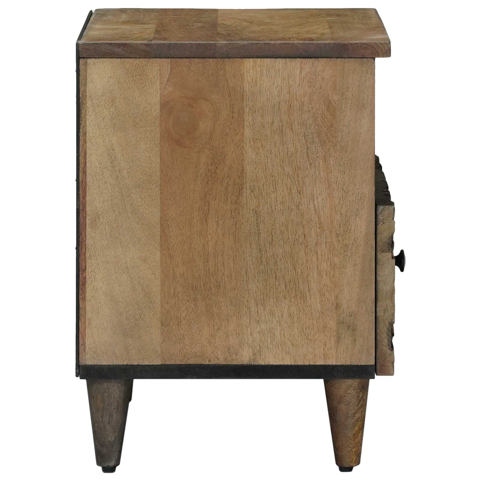 Bed kast met lade Bruin 40 x 33 x 46 cm Massief Mango Hout image 4