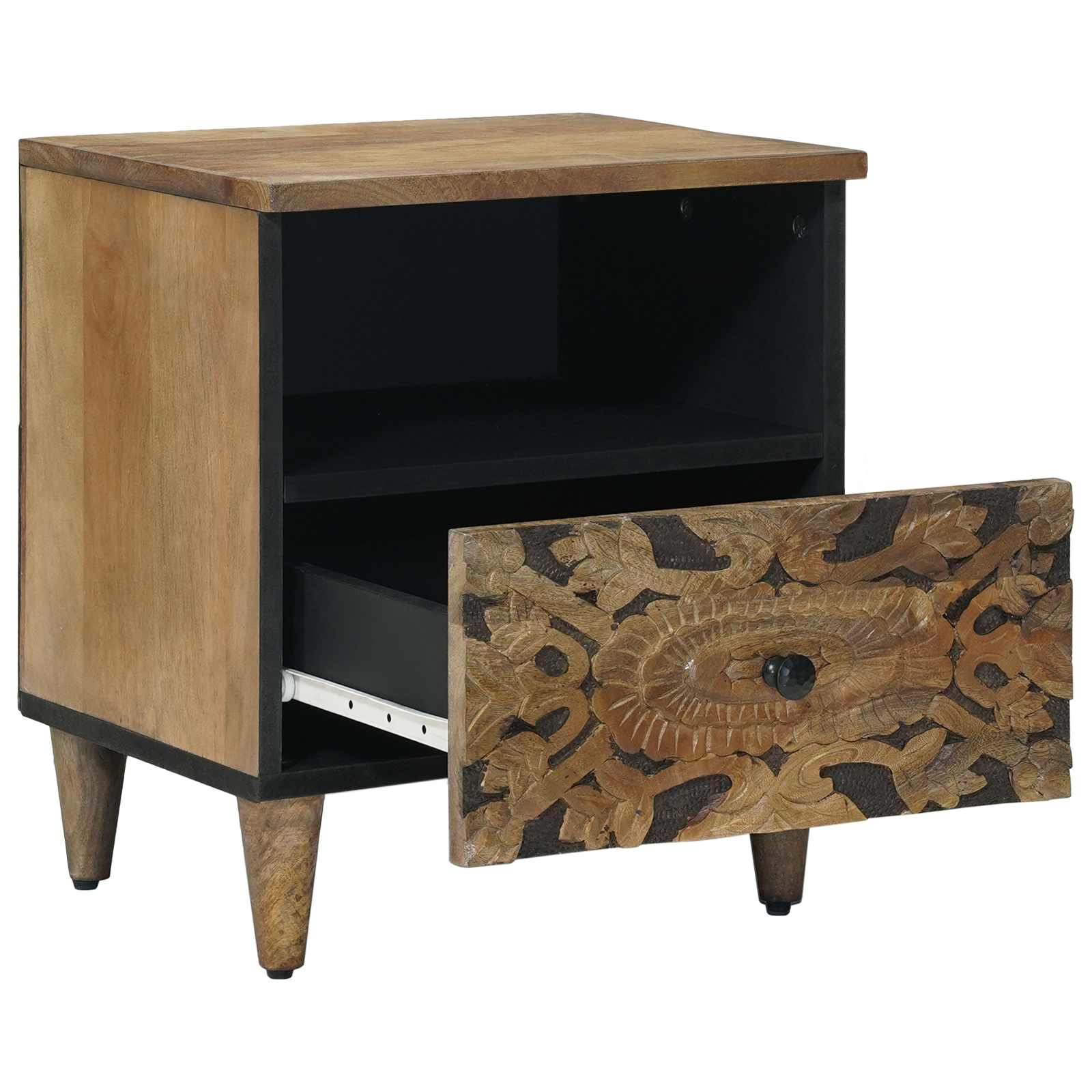 Bed kast 2 pcs Bruin 40 x 33 x 46 cm Massief Mango Hout image 3