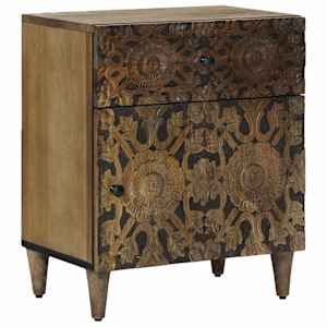 Posteljna omarica Rjava 50 x 33 x 60 cm Masiven les manga