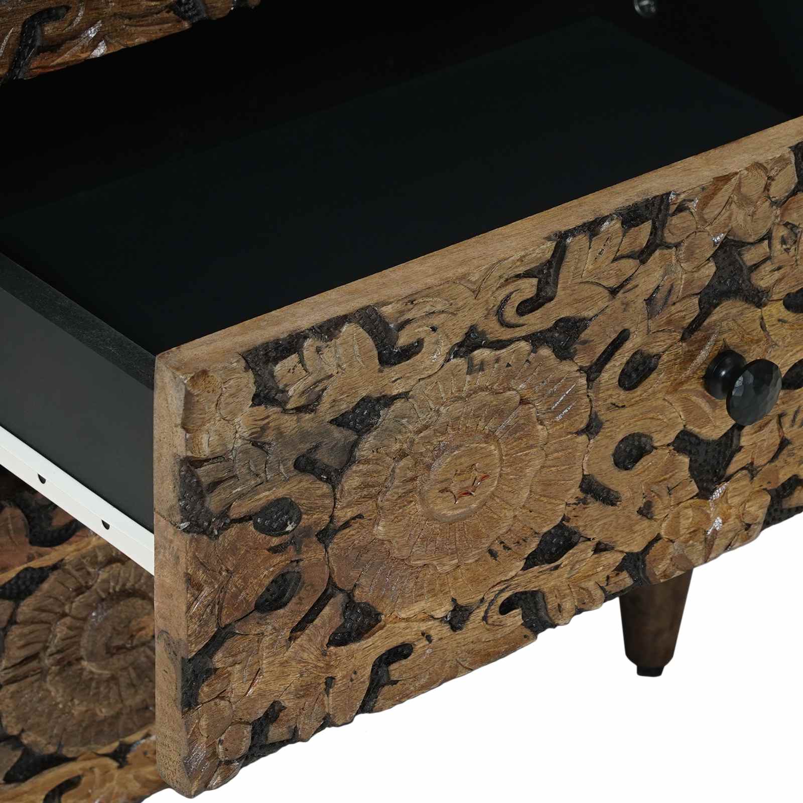 Bed kast met lade Bruin 50 x 33 x 60 cm Massief Mango Hout image 7