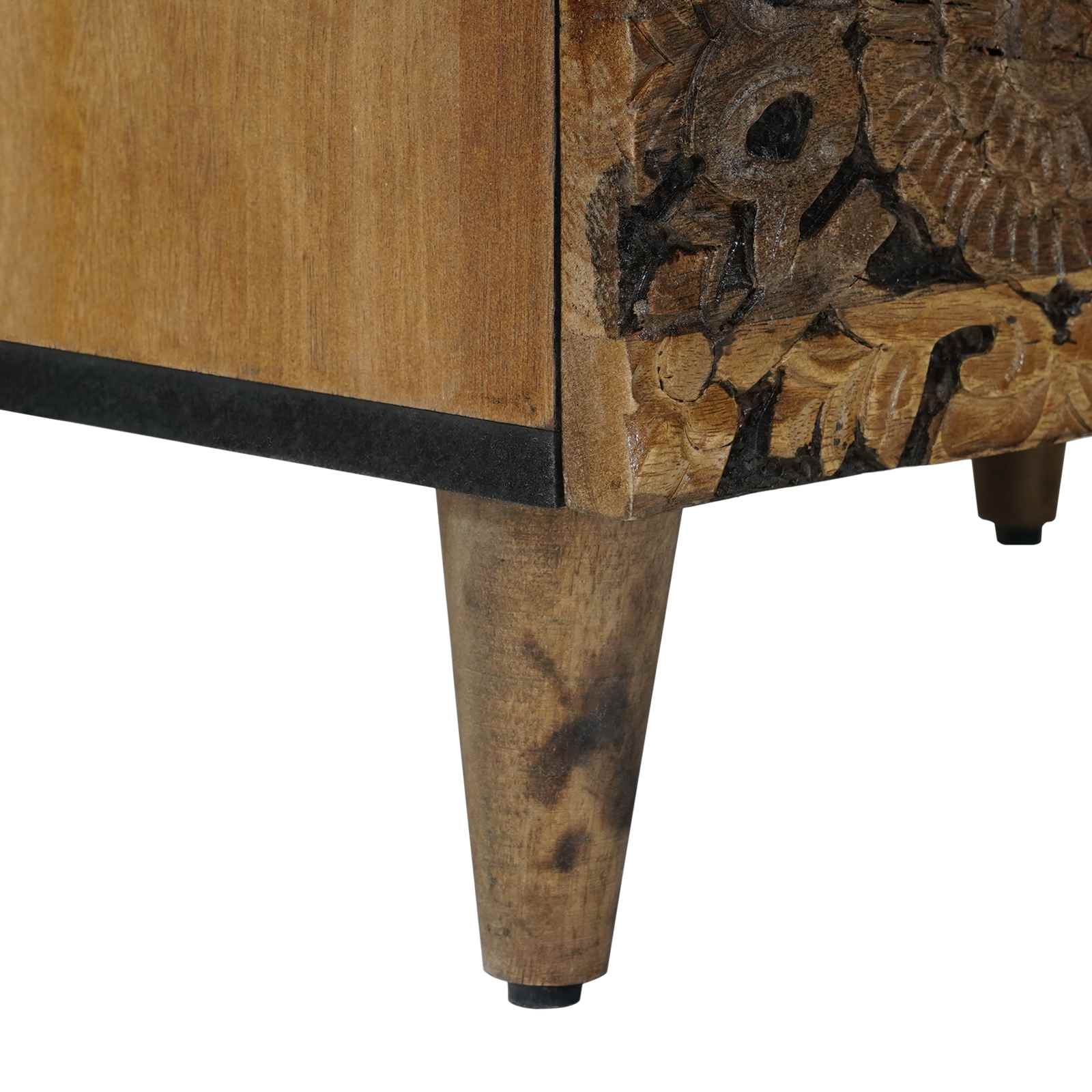 Bed kast met lade Bruin 50 x 33 x 60 cm Massief Mango Hout image 8