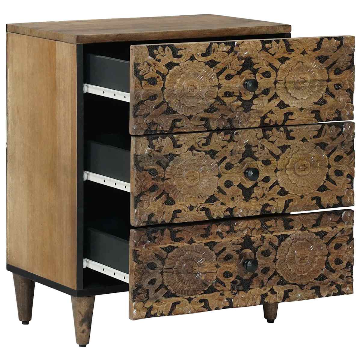 Sengekabinett Brun 50 x 33 x 60 cm Massivt mangotræ - Billede 2