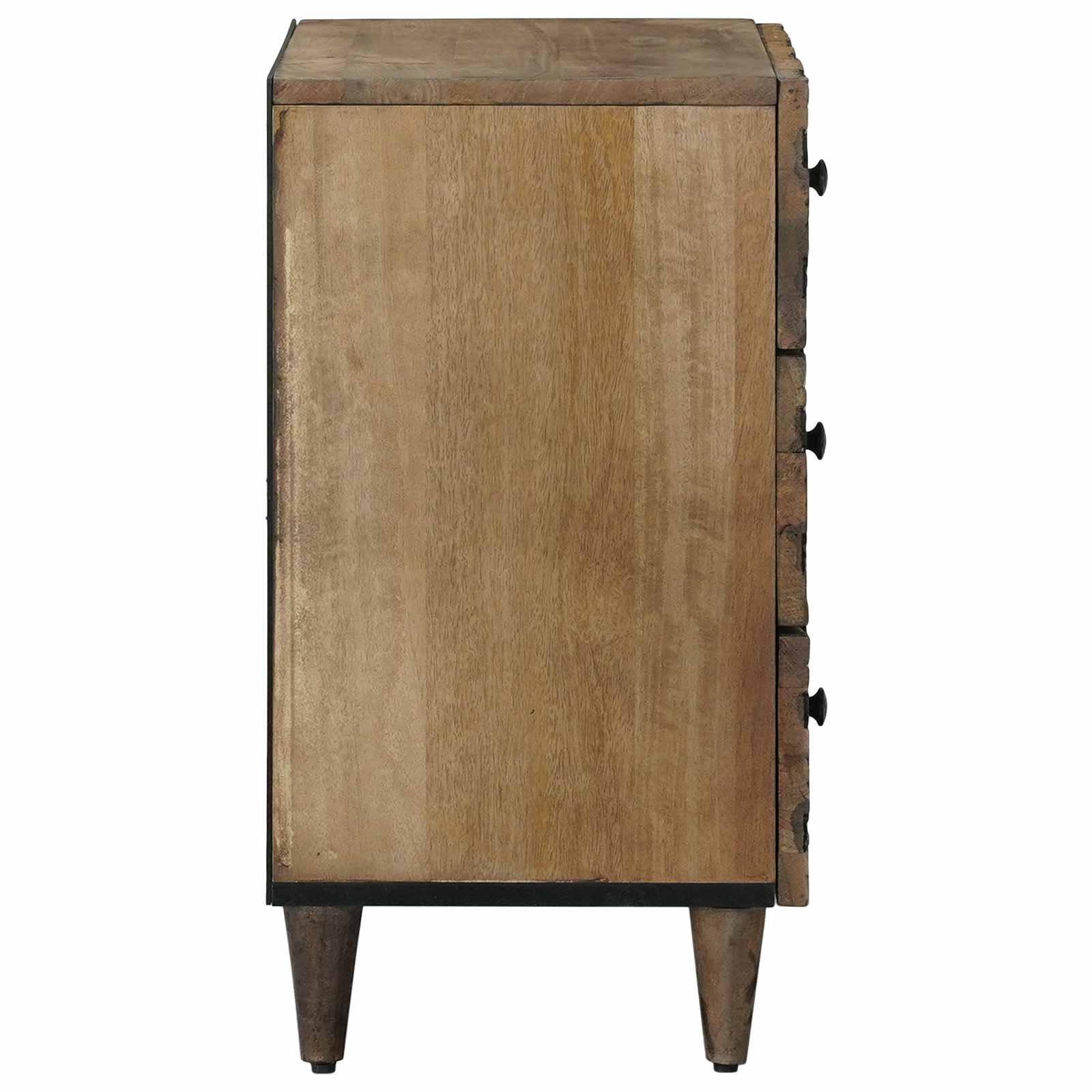 Bed kast met lade Bruin 50 x 33 x 60 cm Massief Mango Hout image 4