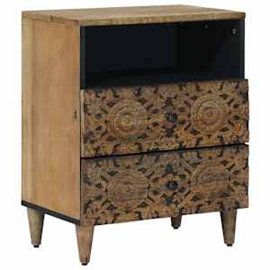 Posteljna omarica Rjava 50 x 33 x 60 cm Masiven les manga