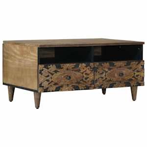 Klubska miza s predalom Rjava 80 x 54 x 40 cm Masiven les manga