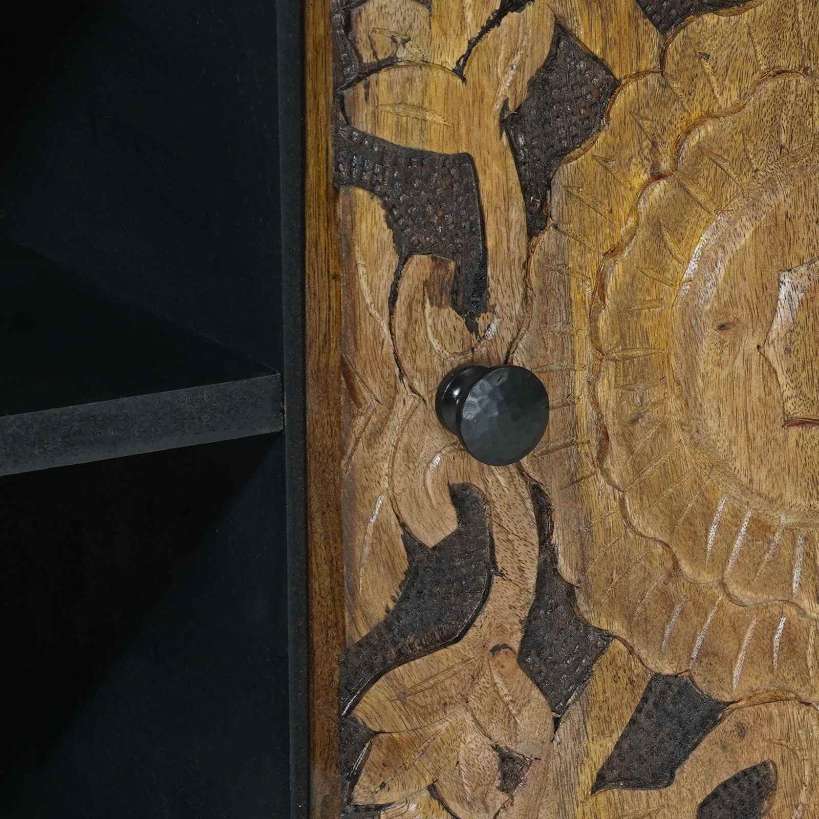 TV-kast met plank Bruin 80 x 31,5 x 46 cm Massief Mango Hout image 7