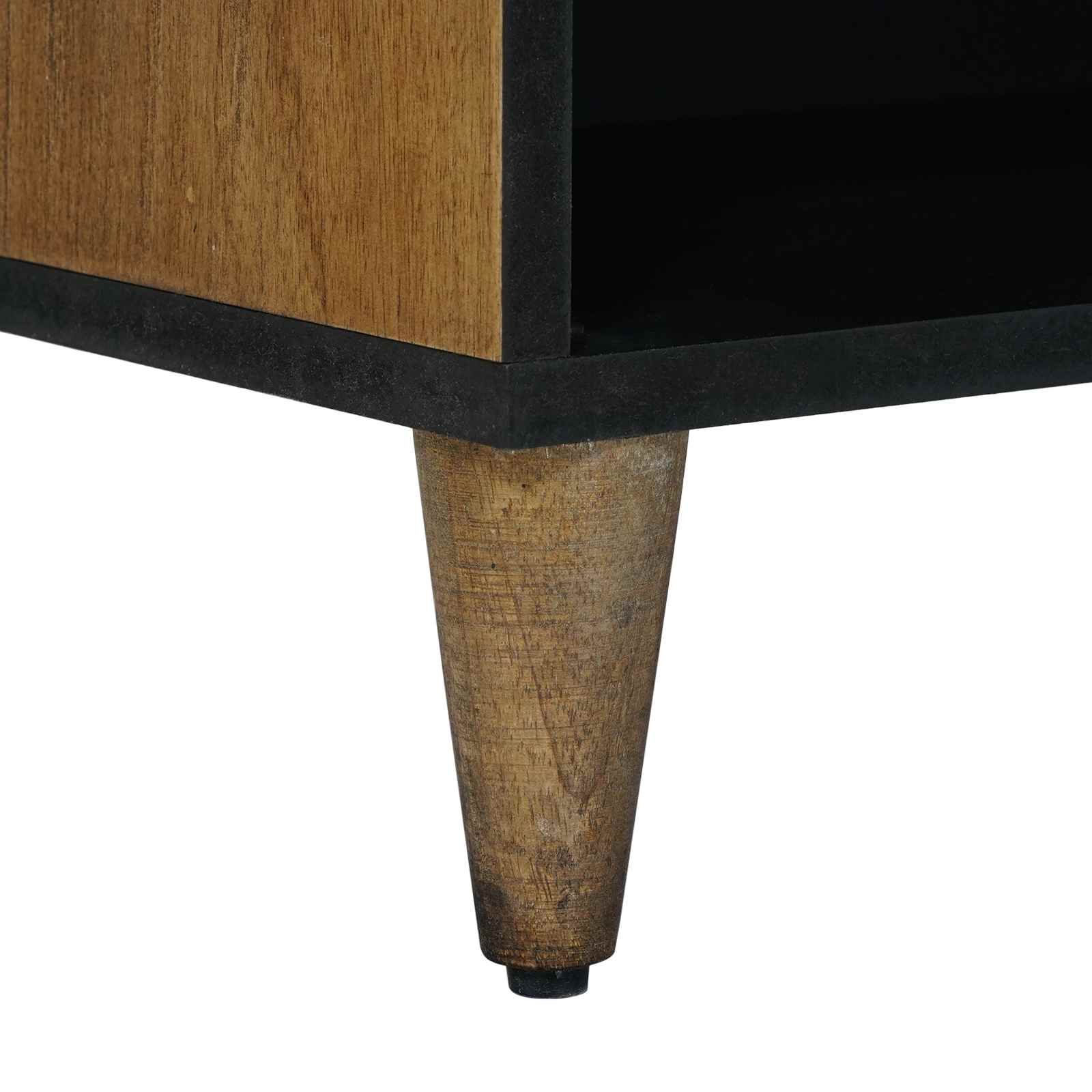 TV-kast met plank Bruin 80 x 31,5 x 46 cm Massief Mango Hout image 8