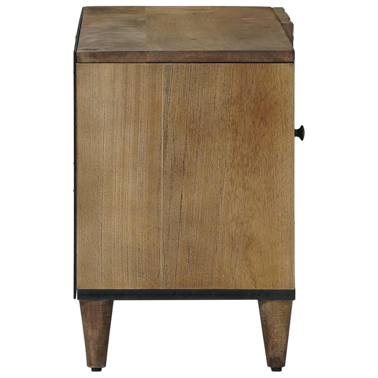 TV-kast met plank Bruin 80 x 31,5 x 46 cm Massief Mango Hout image 4
