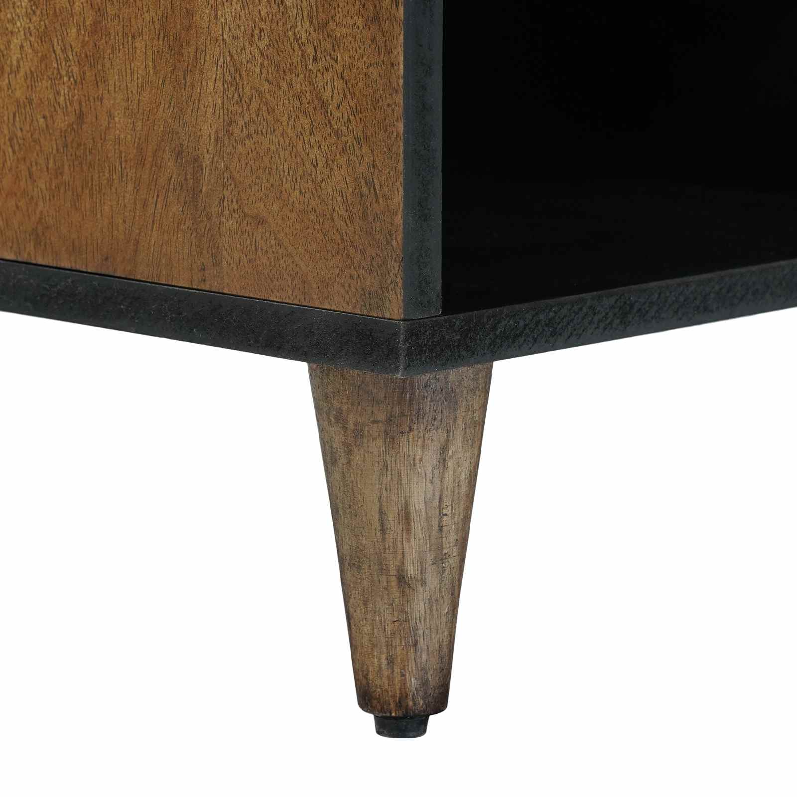 TV-kast met lade Bruin 100 x 33,5 x 46 cm Massief Mango Hout image 8