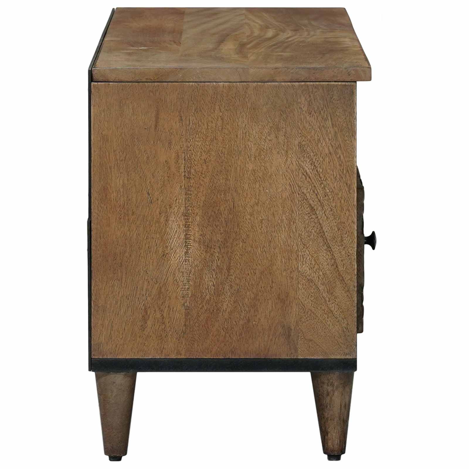 TV-kast met lade Bruin 100 x 33,5 x 46 cm Massief Mango Hout image 4