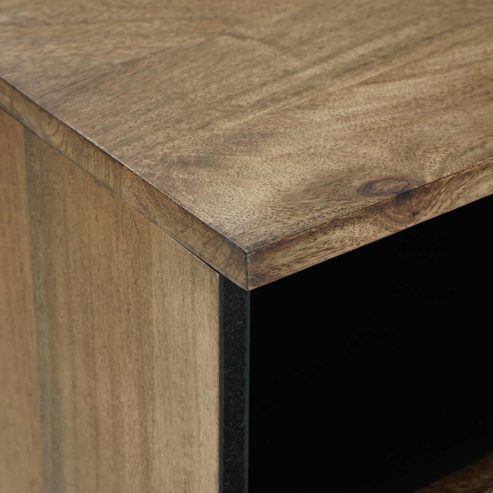 TV-kast met lade Bruin 80 x 33,5 x 46 cm Massief Mango Hout image 6