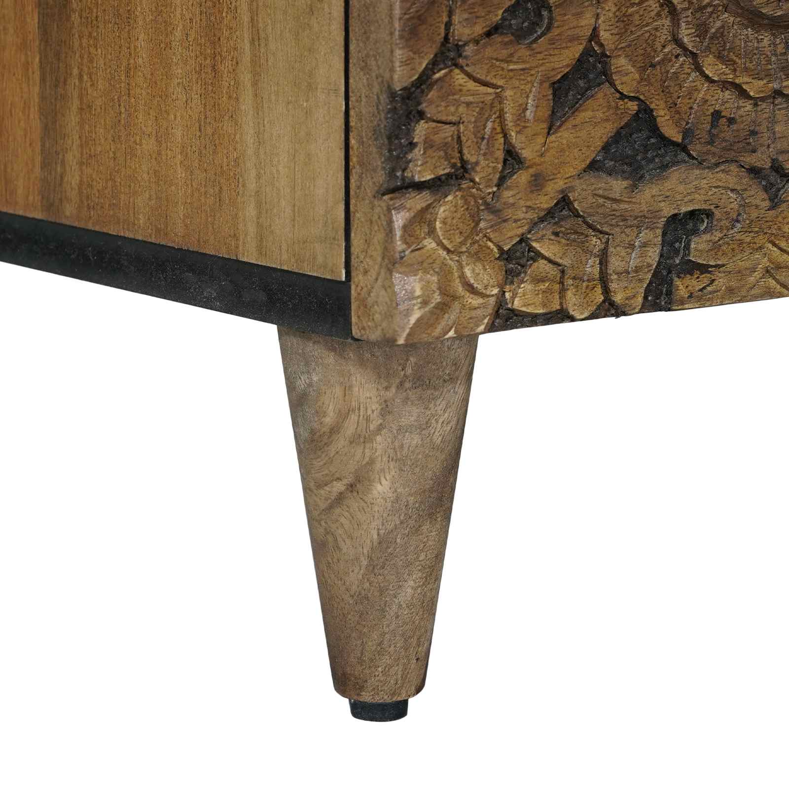 TV-kast met lade Bruin 80 x 33,5 x 46 cm Massief Mango Hout image 8