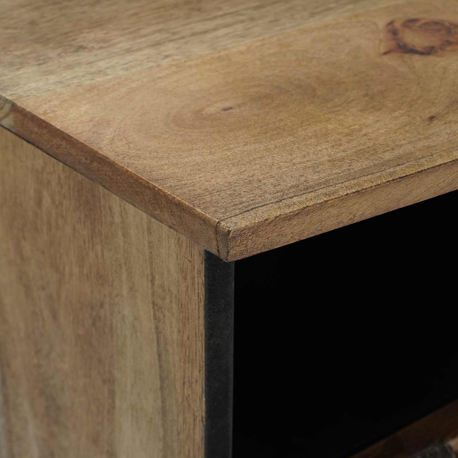 TV-kast met lade Bruin 100 x 33,5 x 46 cm Massief Mango Hout image 6