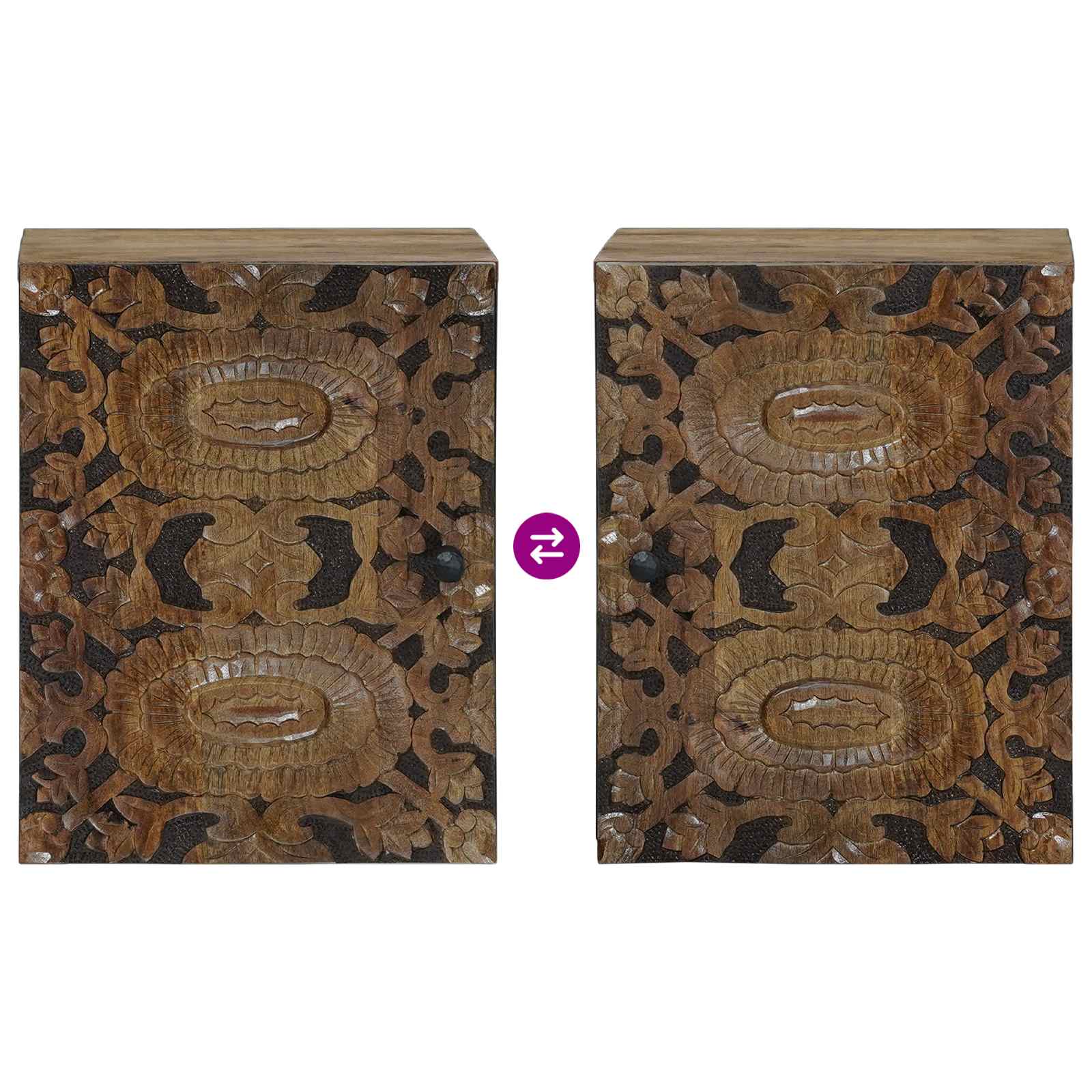 Badkamer Hangkast Bruin 38 x 33,5 x 48 cm Massief Mango Hout image 9