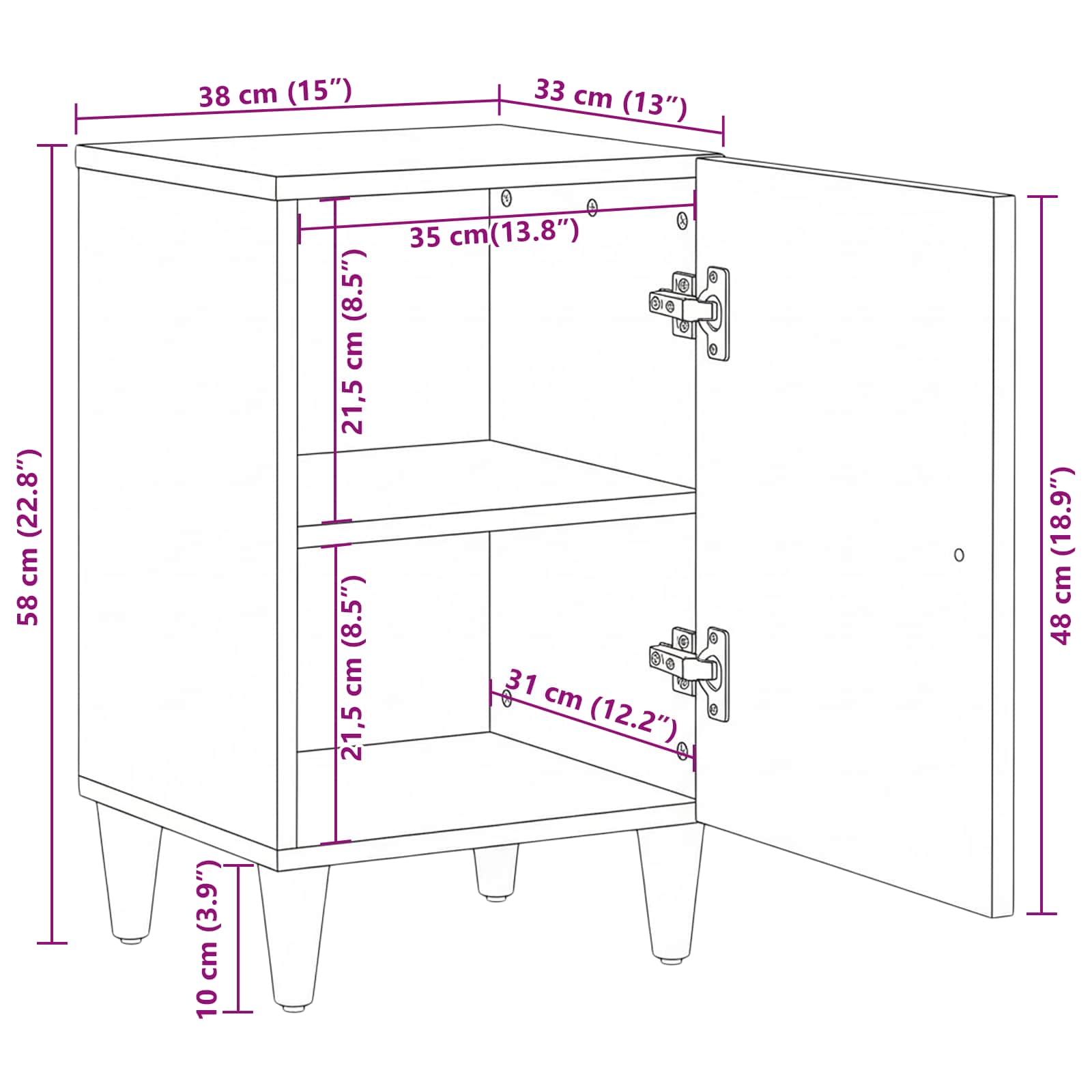 Badkamerkast Bruin 38 x 33,5 x 58 cm Massief Mango Hout image 12