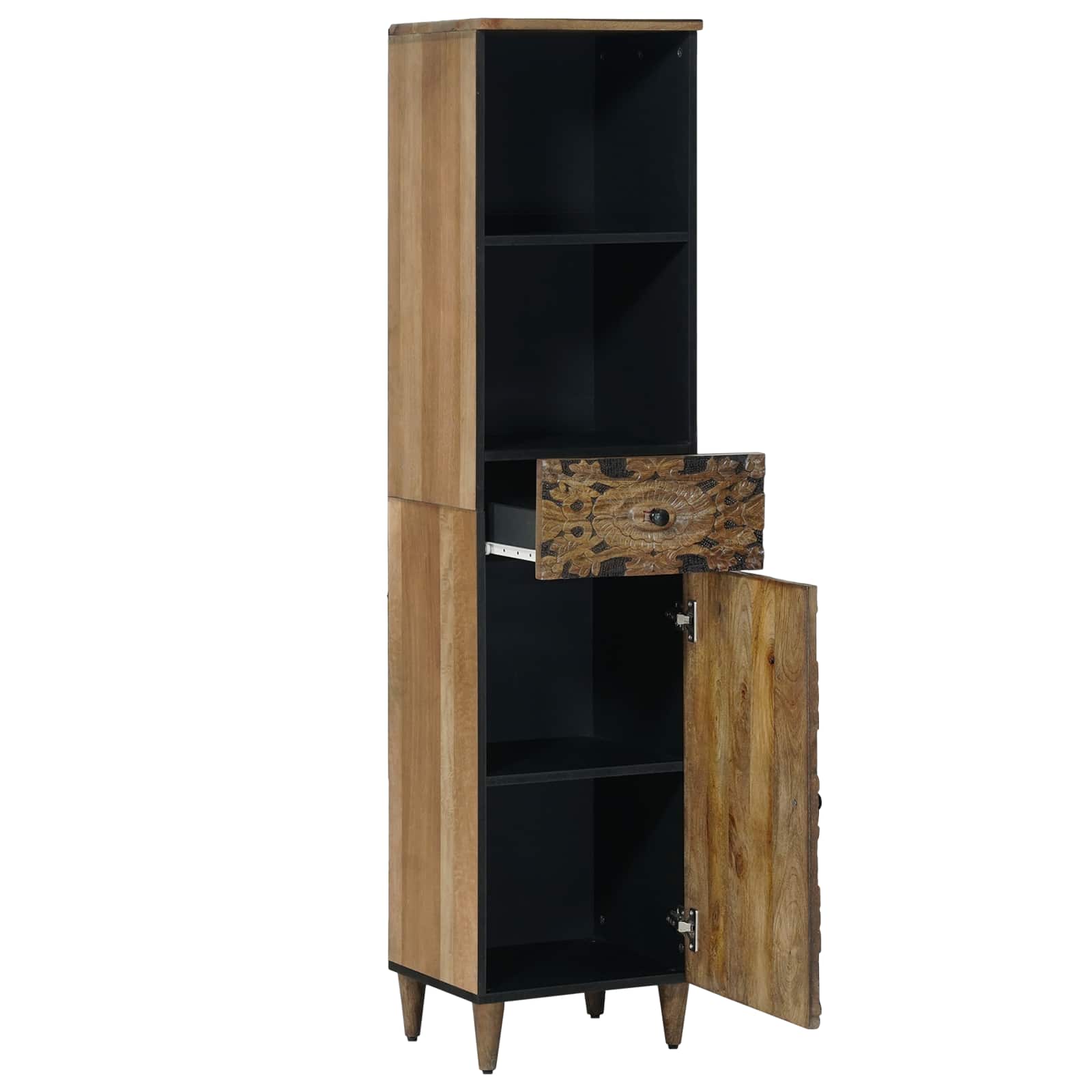 Badkamerkast Bruin 38 x 33,5 x 160 cm Massief Mango Hout image 2