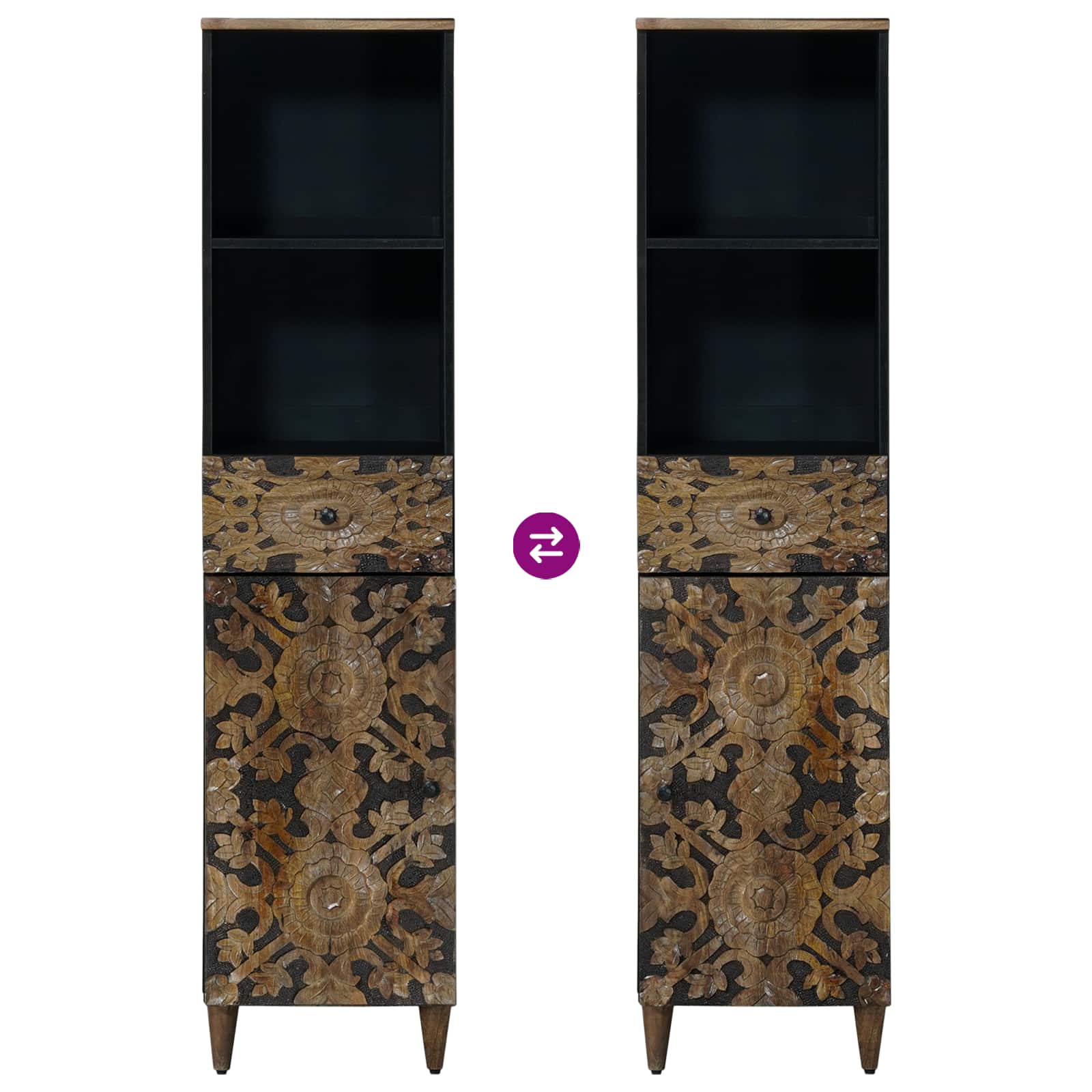 Badkamerkast Bruin 38 x 33,5 x 160 cm Massief Mango Hout image 10